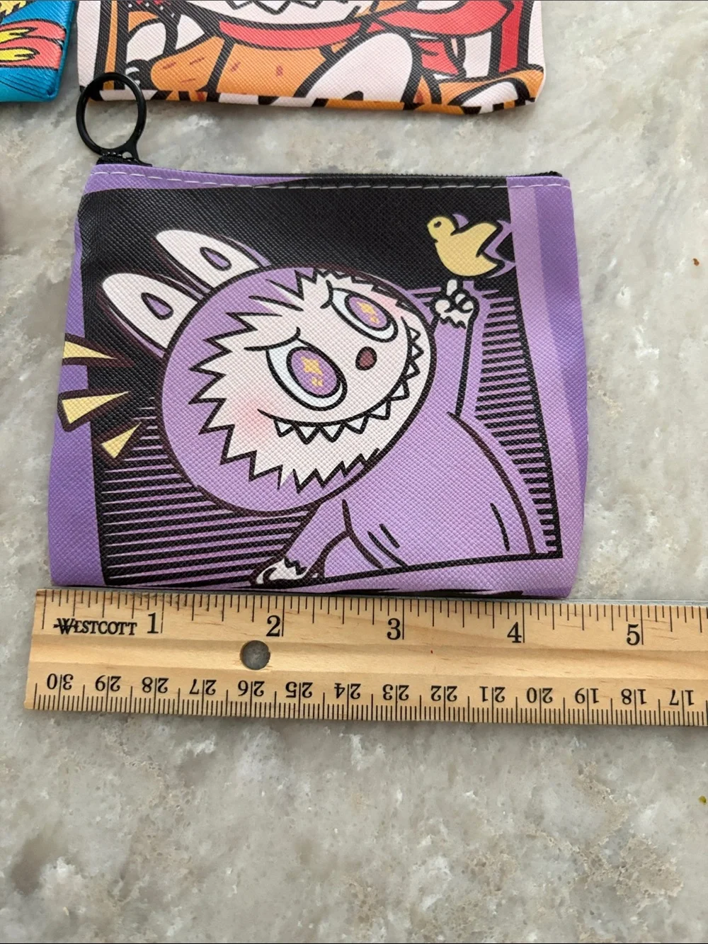 6 Cute Monster Coin Zip Pouch